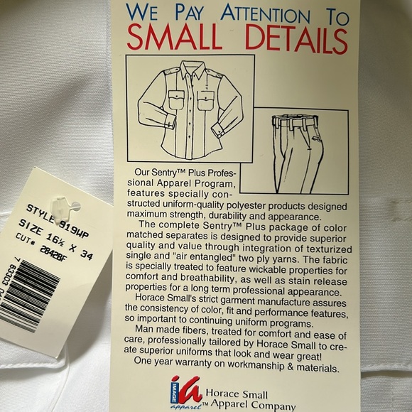 3/$40 NWT Horace Sentry Plus Uniform Shirt USA Made airlines service workers EMT - Picture 9 of 9